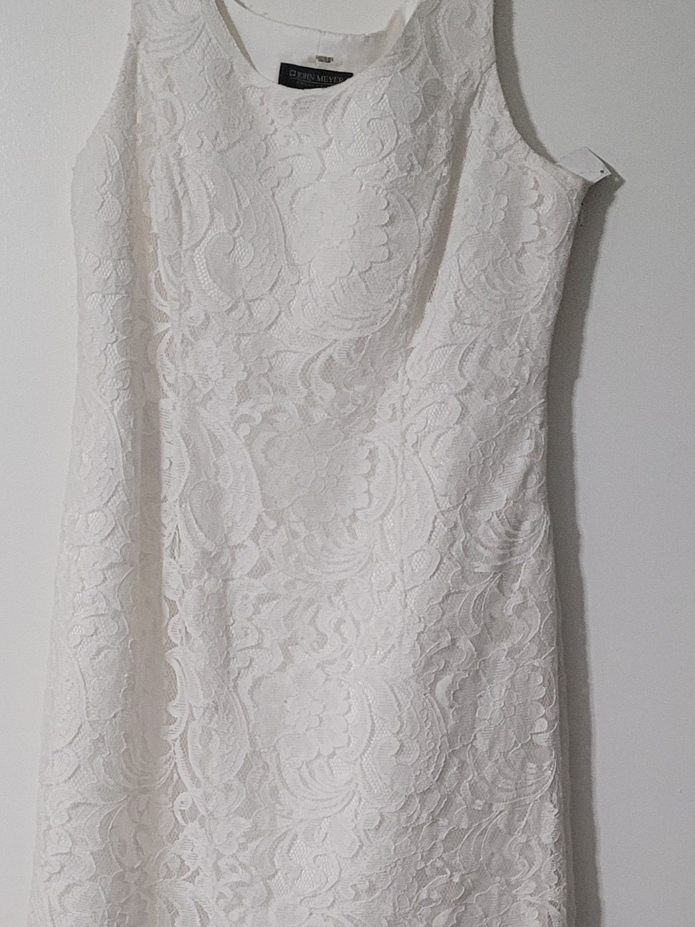 Ellen Tracy White Lace Sheath Dress